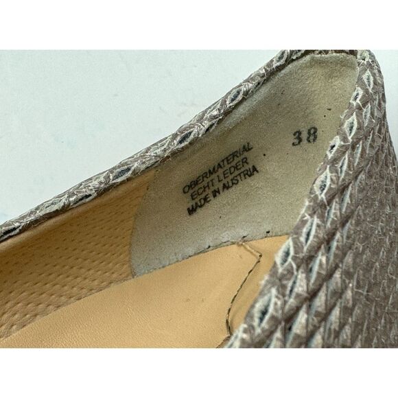 Paul Green Layla Espadrille Flats Women 3.5 US 6 EUC Textured Leather Beige Gray - Picture 10 of 15